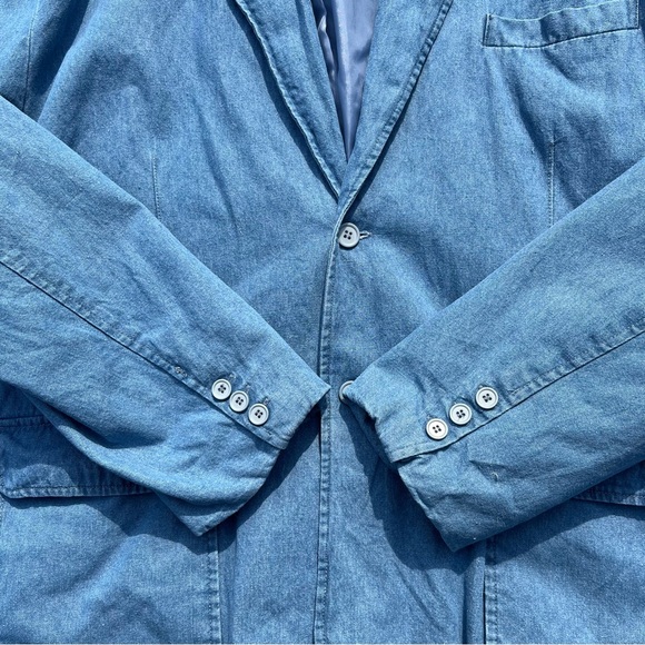 Vintage Haband Denim Two Button Blazer Jacket Blue Jean Chambray Size 2X - Picture 3 of 6